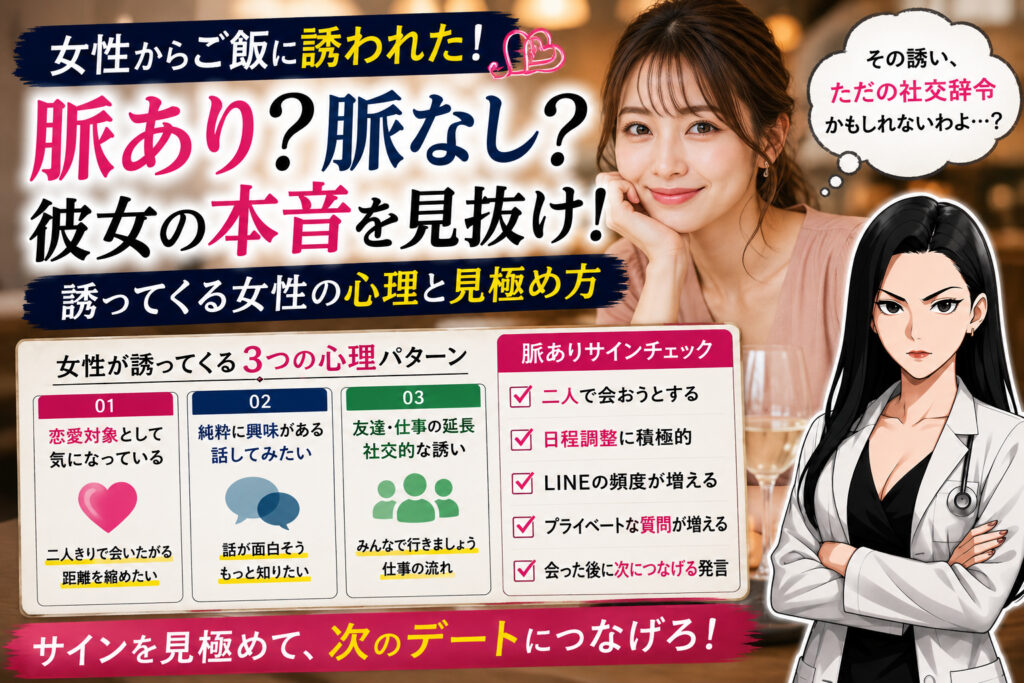 女性から誘う心理3選！食事やLINEで誘ってくる女性の本音を解説